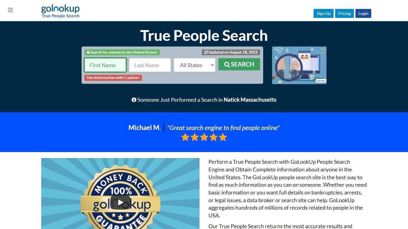 True People Search | People Search Engine | GoLookUp